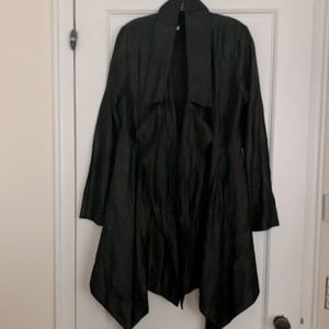 EILEEN FISHER long notch collar sharkbite dressy jacket Size S